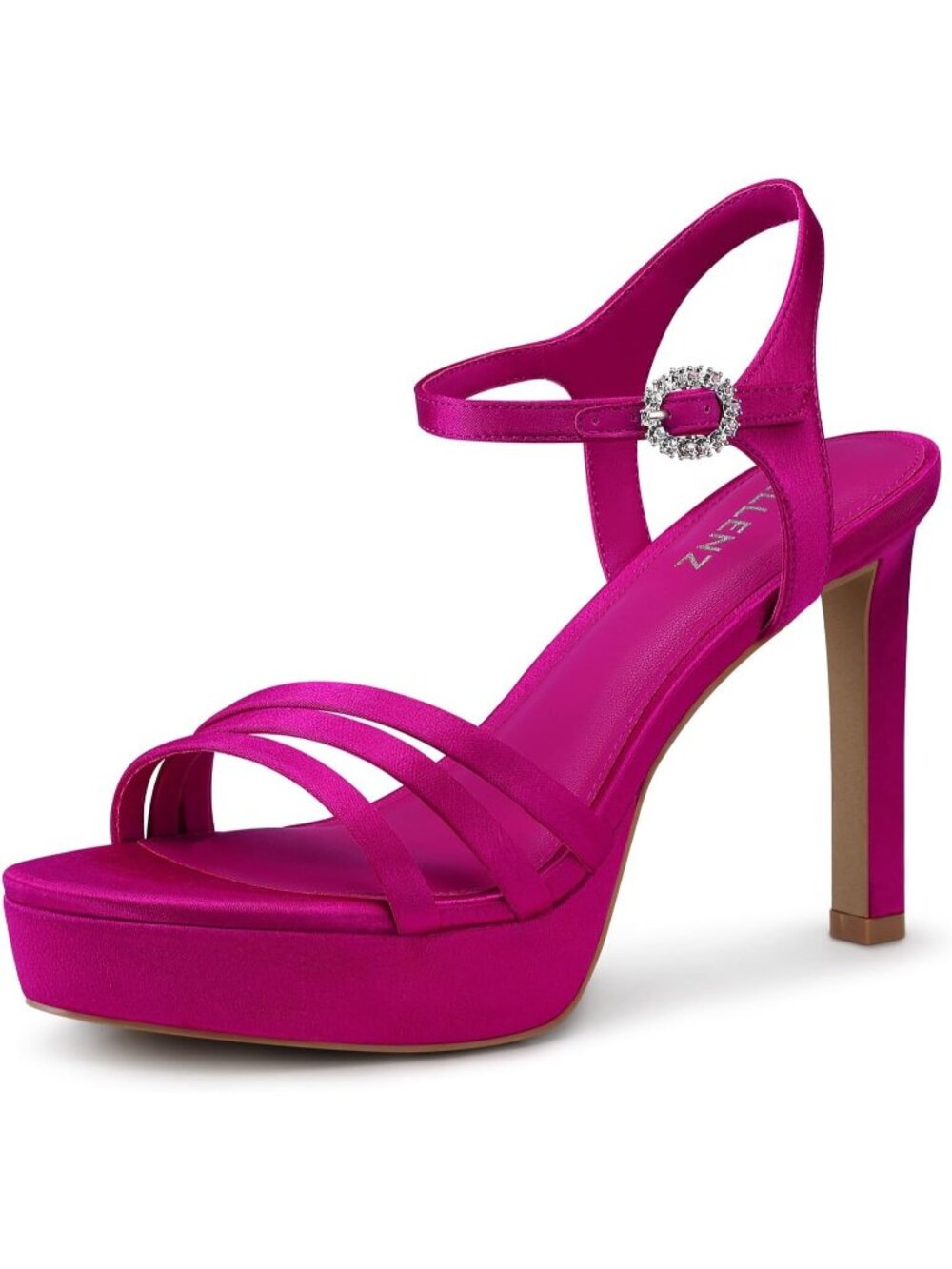 Women's Satin Pink Stylish Comfortable Strappy High Heels 4.3 Inch Heel Sandals